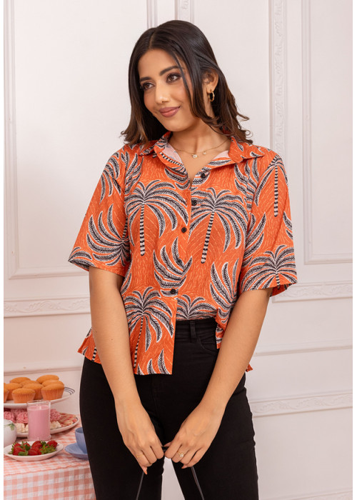 TWIX PRINTED ORANGE BLOUSE